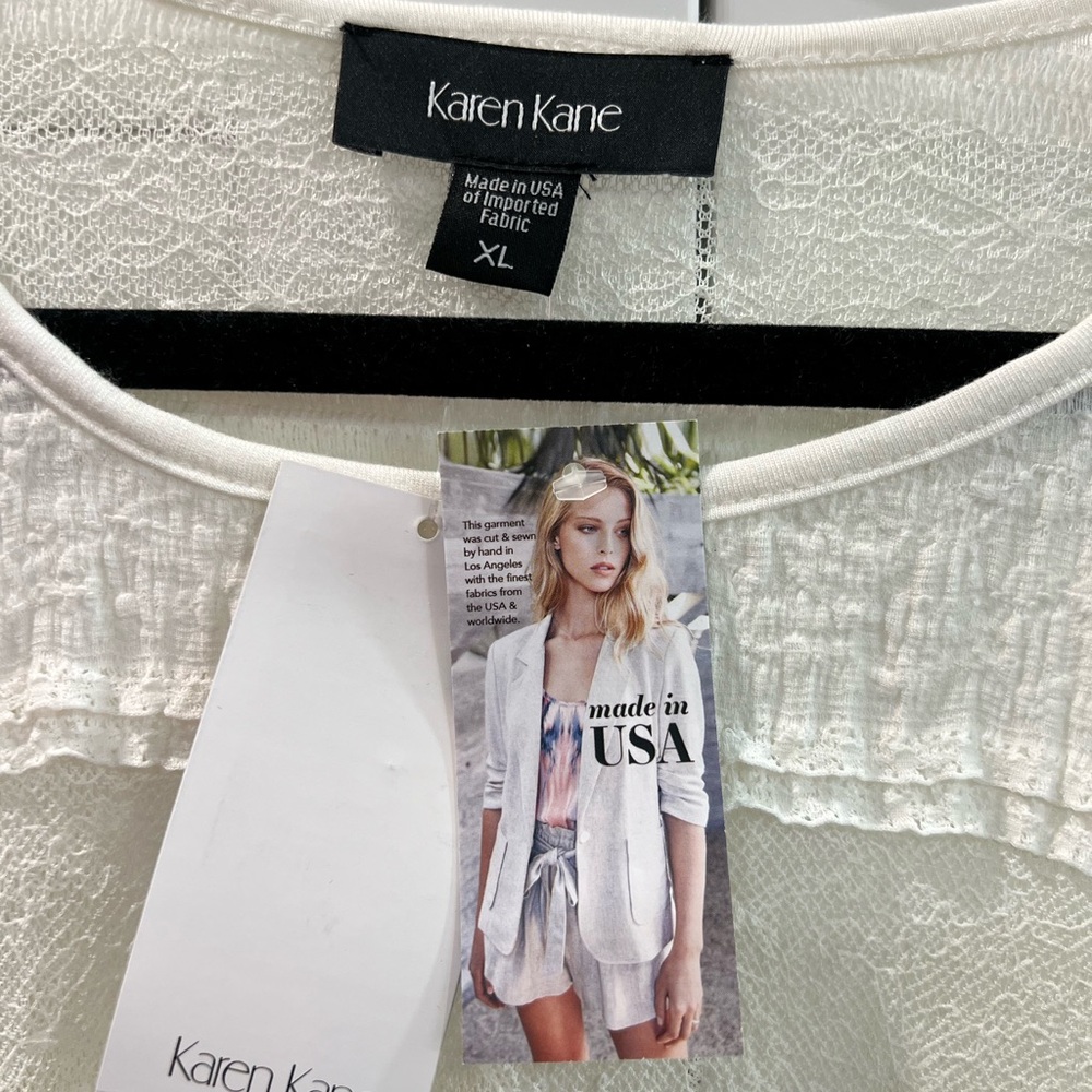 Beautiful Karen Kane ruffle lace top - Picture 2 of 4